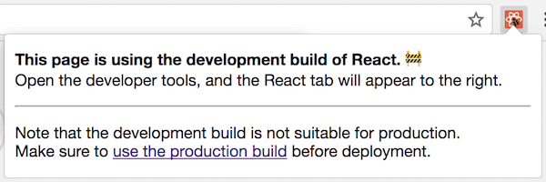 React DevTools dalam situs dengan versi pengembangan React.